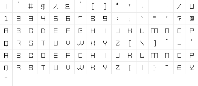 Vector Waves Regular  glyph index
