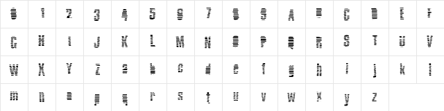 RubOn Regular  glyph index