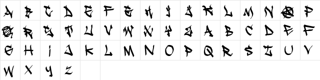 Skool Krash Normal  glyph index