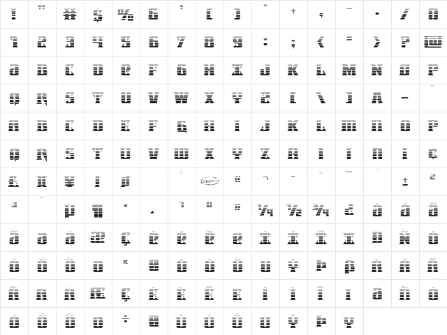 Lifeforce Gradient Regular  glyph index