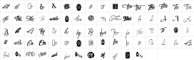 HeadlineHelpersSG One  glyph index