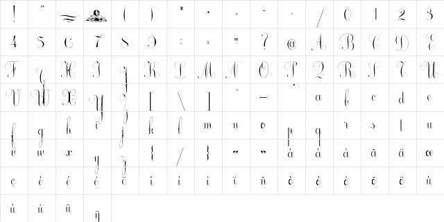 Ecole Anglaise Texte Regular  glyph index
