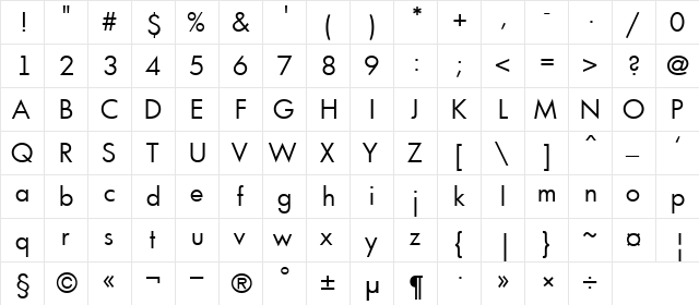 a_FuturicaBook Regular  glyph index