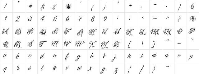 Alevattros Regular  glyph index
