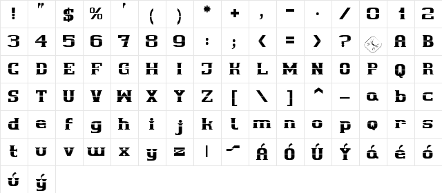 cherif Regular  glyph index