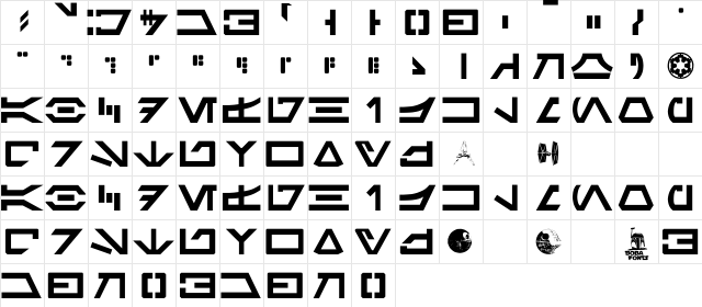 Aurek-Besh Regular  glyph index