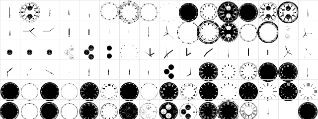 GA Clock Dial Round Regular  glyph index