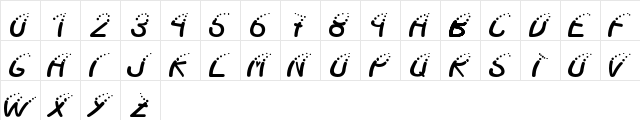 Wind and Bubbles Regular  glyph index