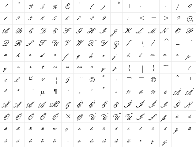 00377 Regular  glyph index