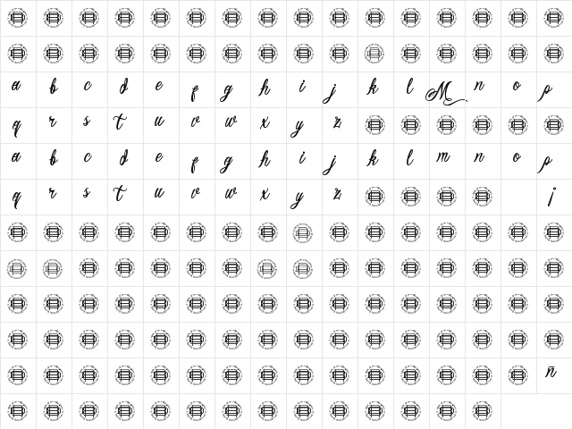 Memento Mori Demo Regular  glyph index
