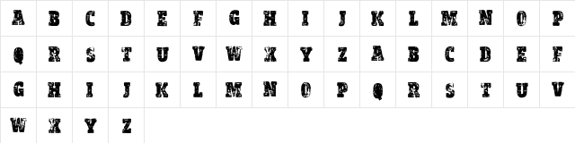 vtks Bold&Cool Regular  glyph index