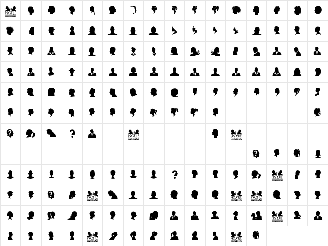 Profile Regular  glyph index