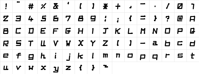 EOPcoupon E  glyph index