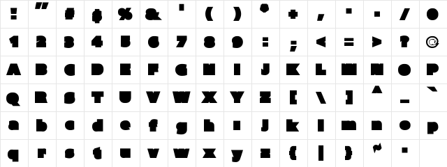 Parafuse UltraBlack  glyph index