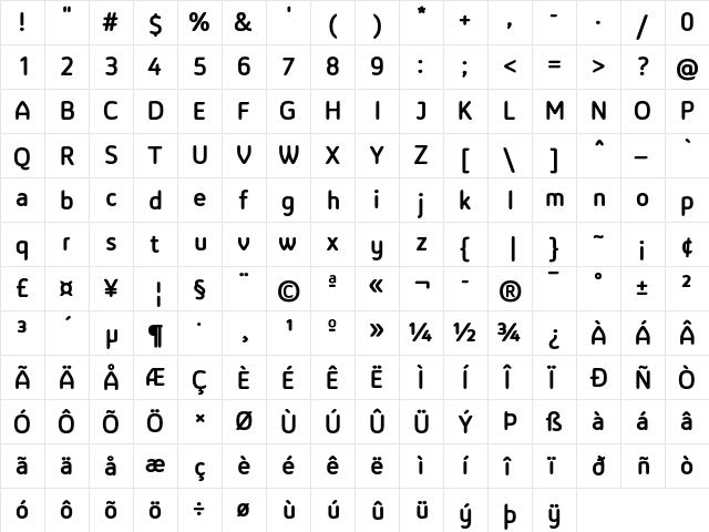 LT Reponse Rounded Two Bold  glyph index