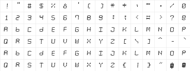 LED Counter Plus 7 Italic  glyph index