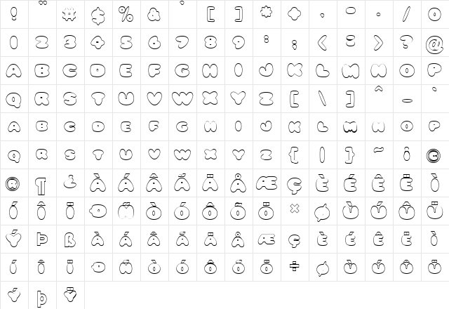 FZ JAZZY 59 HOLLOW Normal  glyph index
