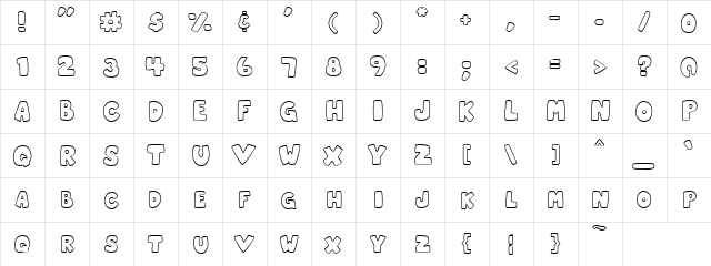 Scrap Color Me 1 Regular  glyph index