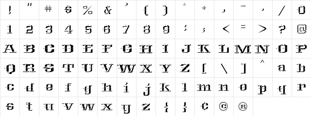 LHF Wall Dog CONVEX Regular  glyph index