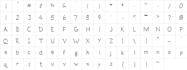 PC Swayin Regular  glyph index