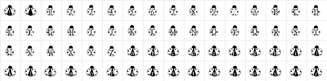 New Regular  glyph index