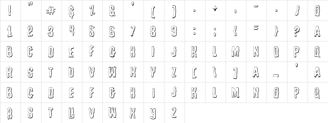 Tussle Outline Outline  glyph index