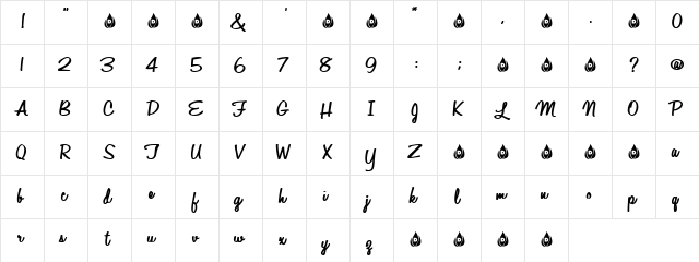 Lipstick Regular  glyph index
