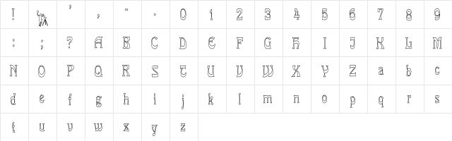 La Rosa Hollow Cond Regular  glyph index