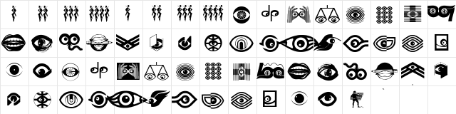 EyesAugenMouth Regular  glyph index