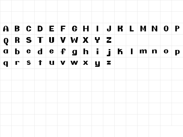 Pretendo Regular  glyph index