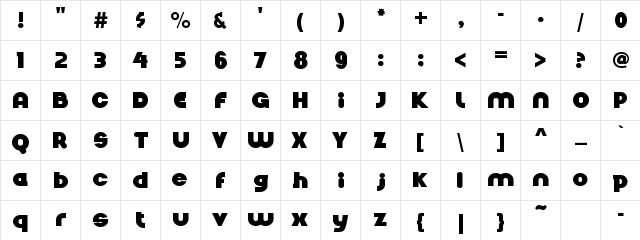 Nickel Bumpy  created using FontCreator 6.5 from High-Logic.com Regular  glyph index