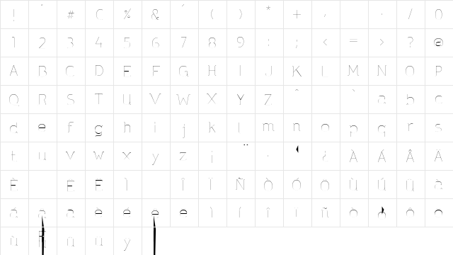 DNNR Light  glyph index