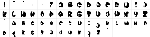 moonie Regular  glyph index