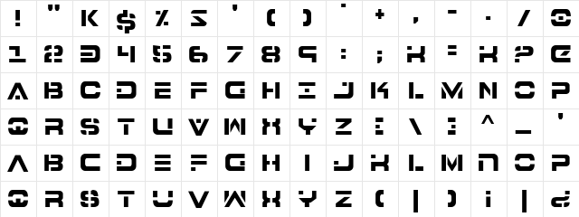 7th Service Semi-Condensed Semi-Condensed  glyph index