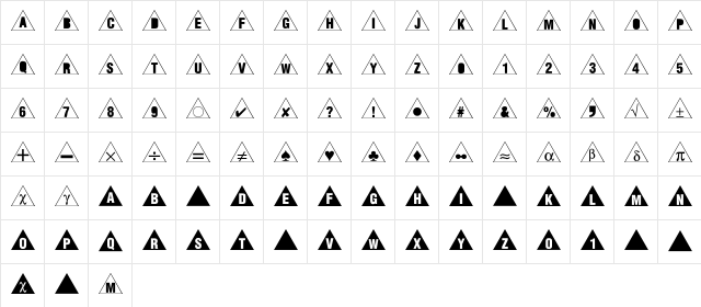 Bullets 3 Regular  glyph index