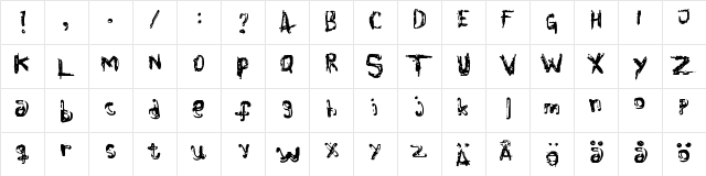 New Regular  glyph index