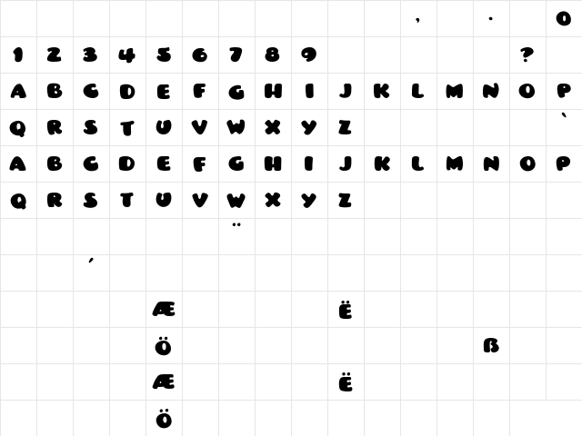Toyster Normal  glyph index