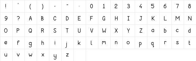 The Students Teacher Regular  glyph index