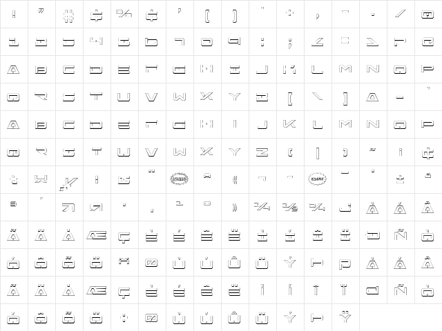 Free Agent Bold 3D Bold 3D  glyph index