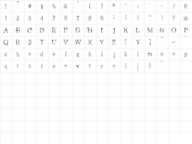 renga Regular  glyph index