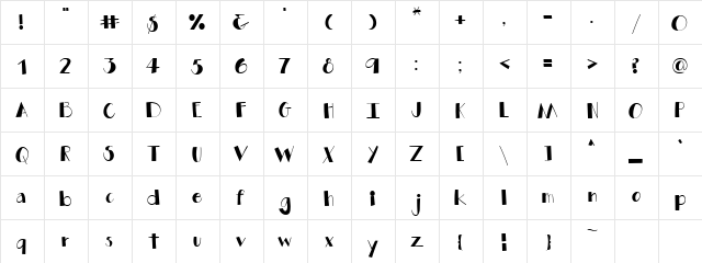 Lindsay Broadway Filled Regular  glyph index