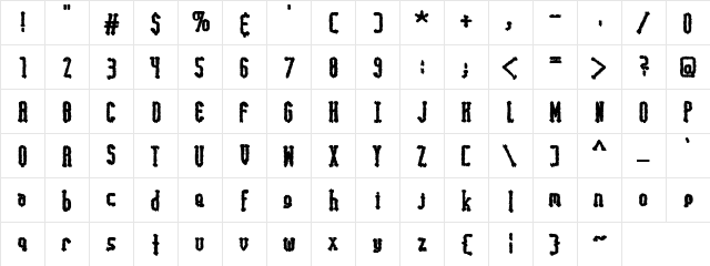 LD Smokey Regular  glyph index
