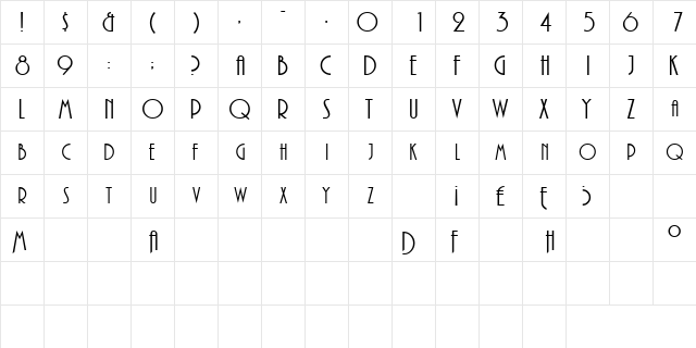 PremireAlternateSCapsSSK Regular  glyph index