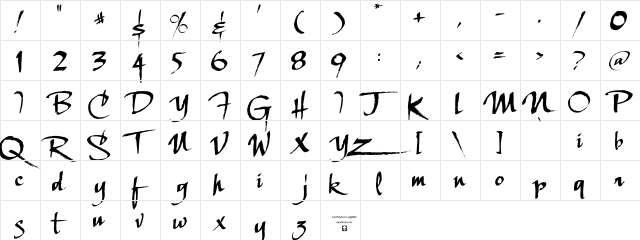LHF Scriptana Reg Regular  glyph index