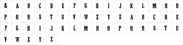 Ashwood Condensed WF Regular  glyph index