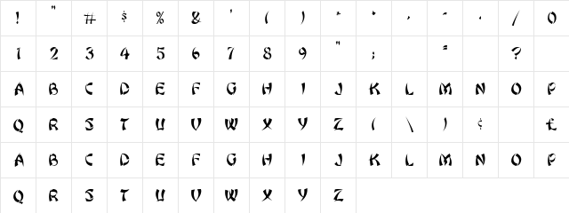 Antrao Small Regular  glyph index