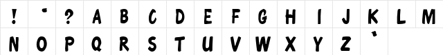 ChunkyComix SemiBold  glyph index