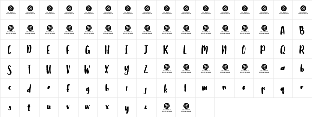 Humbley Script Demo Regular  glyph index