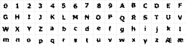Inertia BRK Regular  glyph index