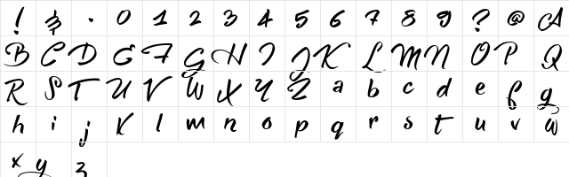 She Always Walk Alone Demo Regular  glyph index